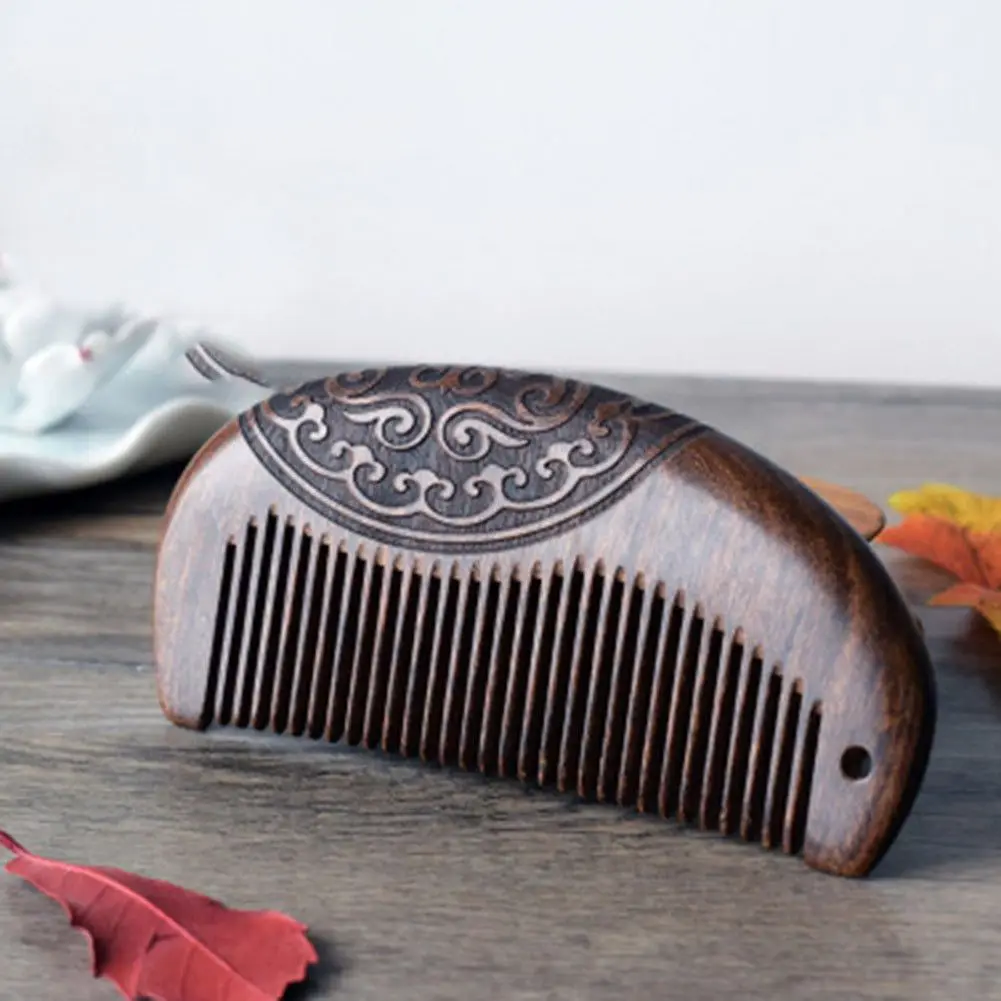 Vintage Sandalwood Anti Static Mustache Hair Brush Hair Styling Wooden Hair Comb Scalp Massage Beard Care