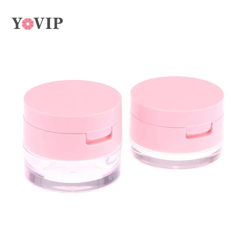 1PC Portable Plastic Powder Box Empty Loose Powder Container With Sieve Mirror Cosmetic Sifter Loose Jar Travel Makeup Container