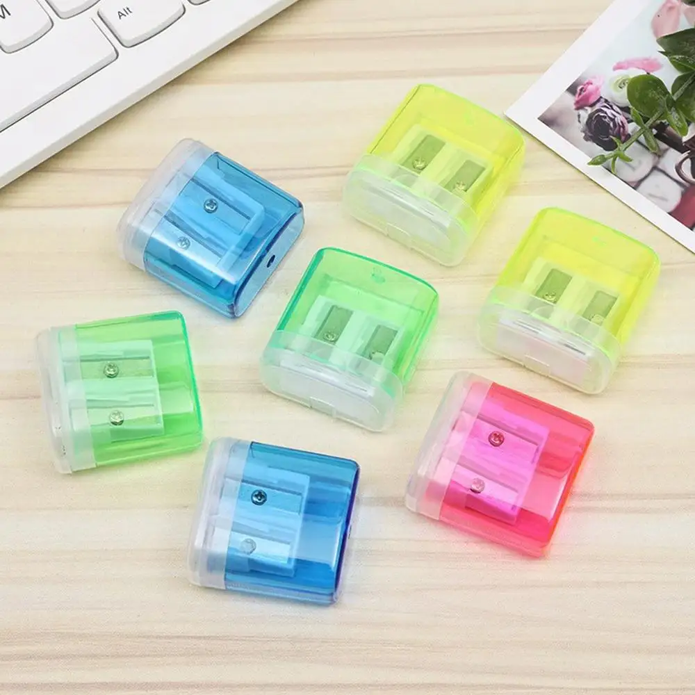 Handheld Pencil Sharpener Plastic Lid Pencil Sharpener Compact Pencil Sharpener Vibrant For Students Home Backpack S7H6