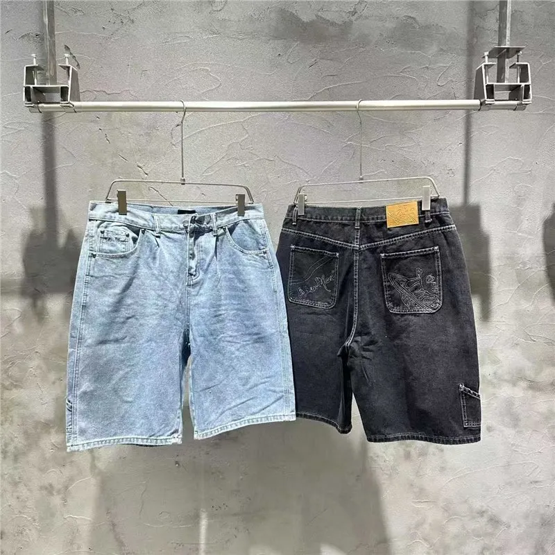 

Summer New Trendy High Street Embroidered Casual Shorts Men Summer Loose Trendy High Street