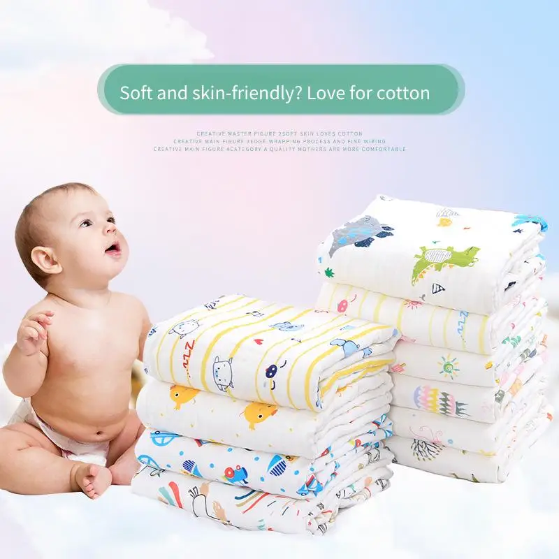 

110*110 мягкое хлопково-марлевое одеяло высокой плотности, детское банное полотенце, одеяло для новорожденных, 6-слойное детское банное полотенце, детское одеяло