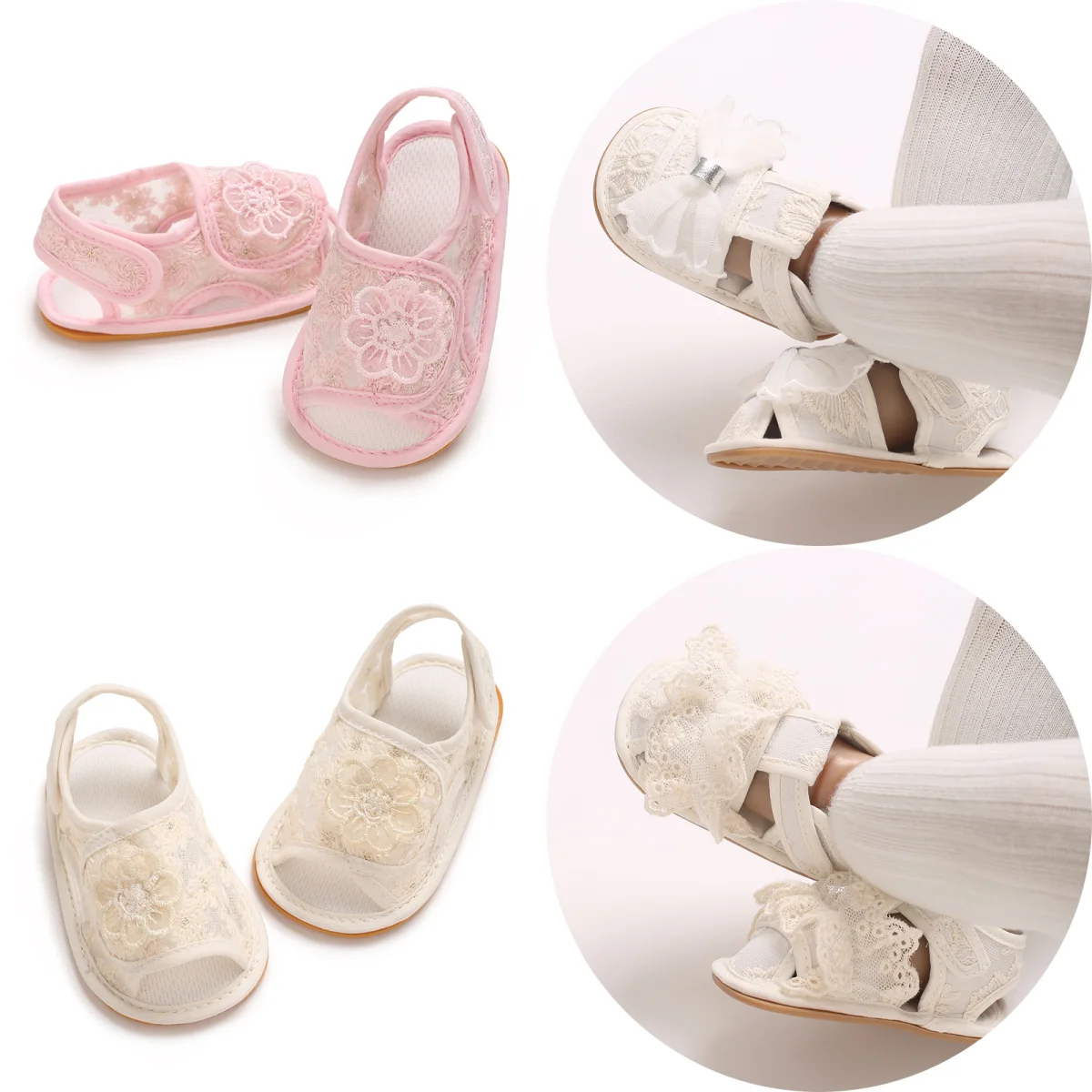 

Summer Baby Shoes Toddler Flats Baby Sandals Soft Rubber Sole Anti-Slip Bowknot Crib First Walker Baby Boys Girls Shoes