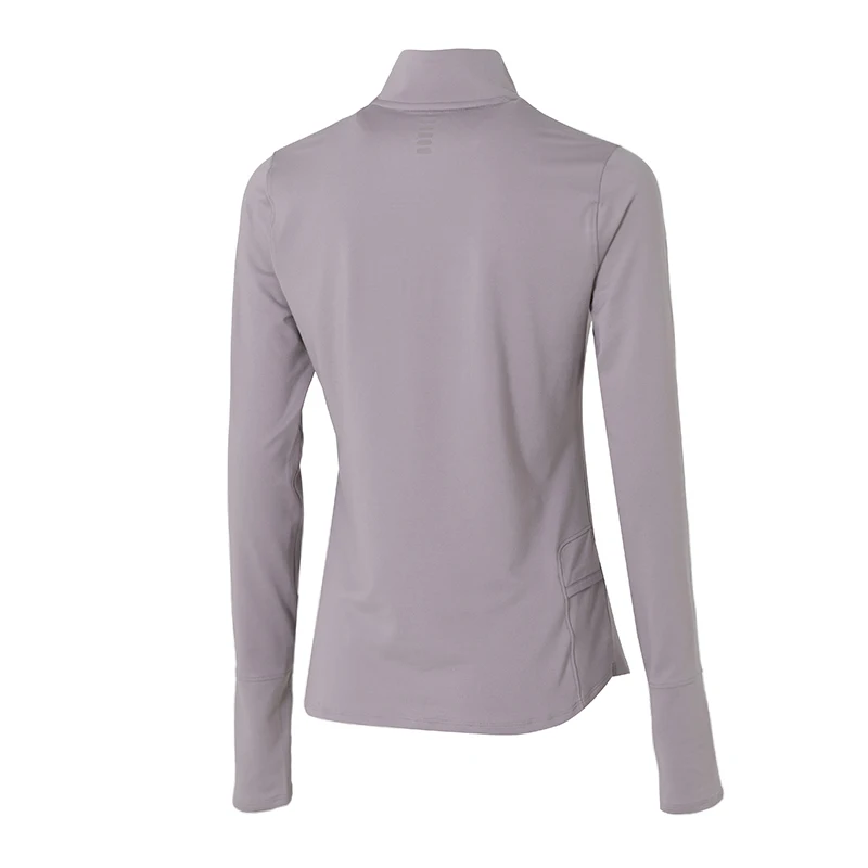 تي شيرت نسائي من Under Armour (Ua بأكمام طويلة ملابس رياضية عصرية بنصف مفتوحة ملابس تدريب للجري واللياقة البدنية قابلة للتنفس 1379349-015