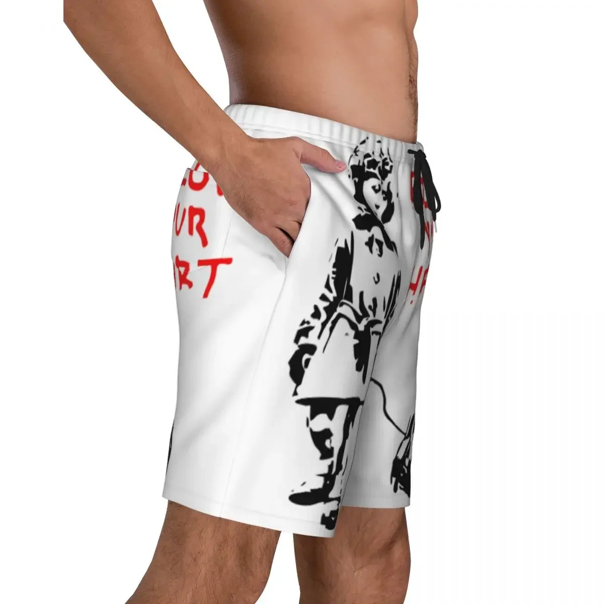 Custom Board Shorts Mens Quick Dry Beach Boardshorts Street Pop Art Swim Trunks Bathing Suits