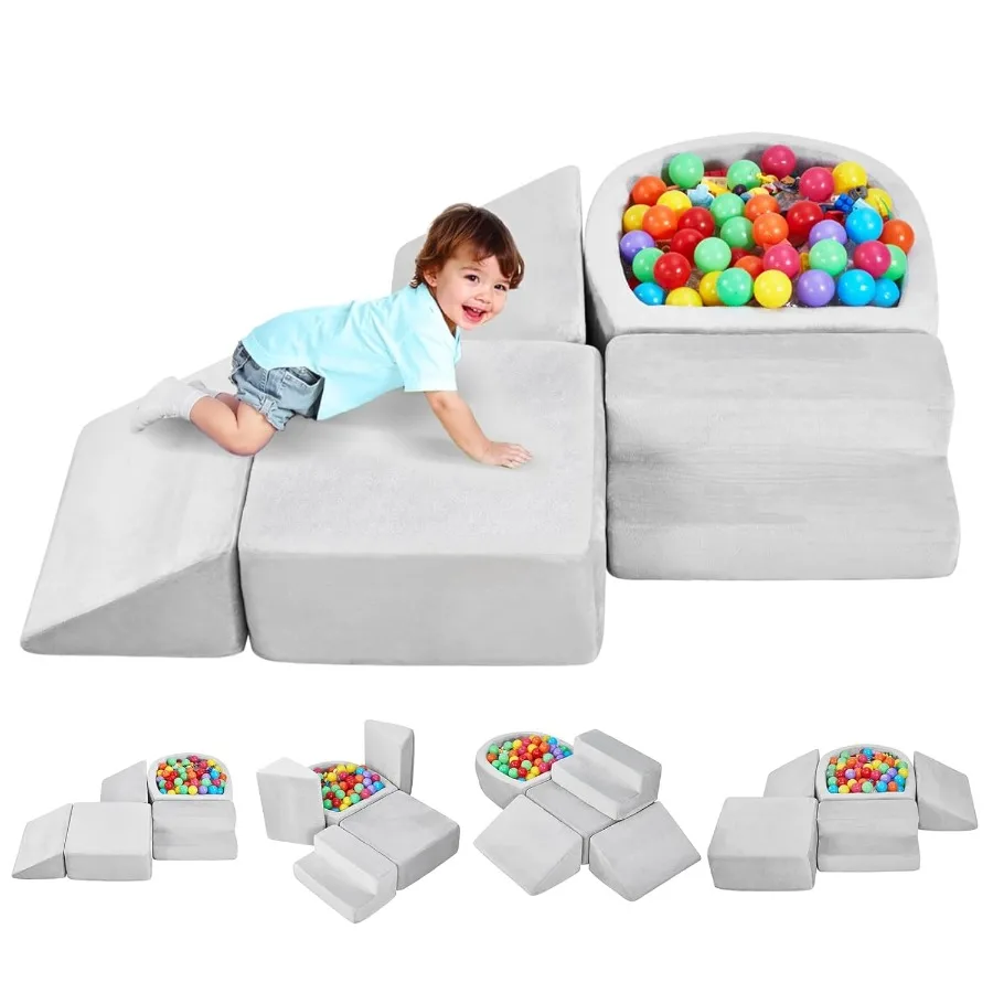 

VEVOR Climbing Toys 5-Piece Set Foam Climbing Blocks for Toddlers 6 Months to 3 Years Baby Climbing Blocks with Ball Pit Indoor