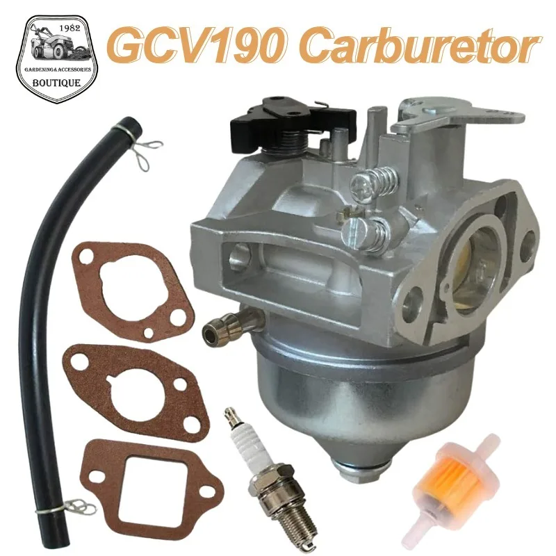 

Carburetor Compatible with Honda GCV190 GCV190A GV190LA Engines Carb with Gasket Spark Plug Kit