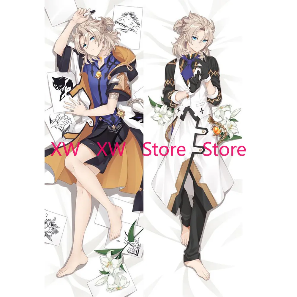 

Genshin Impact Albedo Dakimakura Hugging Body Anime Cosplay Pillowcase Custom 2 Side Print Throw Soft Pillow Cover Otaku Gift