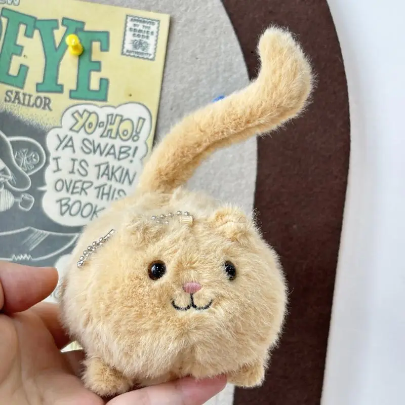 1Pc New Small Cat Plush Doll Keychains Cute Toys Backpack Pendant Decoration For Woman Girl Birthday Gift Jewelry Accessories