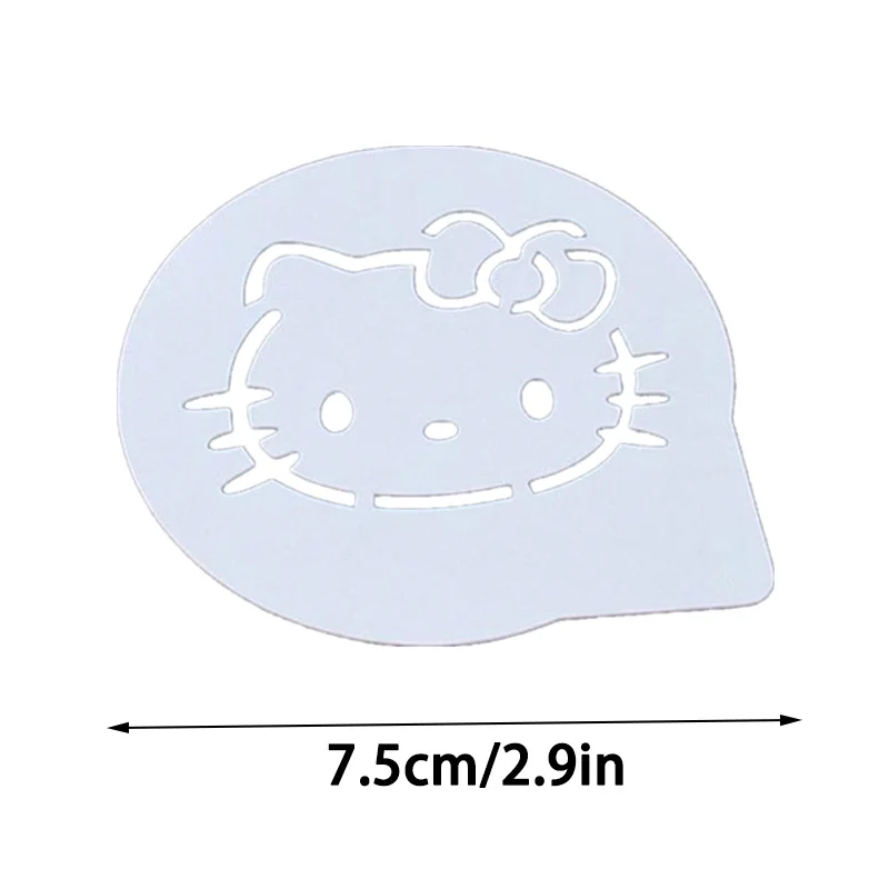 7.5cm Cartoon Sanrio Hello Kitty Cappuccino Latte Coffee Stencils Duster Cake Mold Spray Coffee DIY Art Stencils Dessert Decore