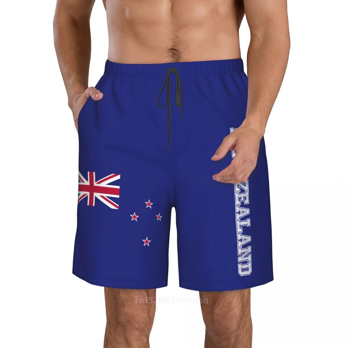 2025 Summer Polyester New Zealand Country Flag 3D Printed Men's Board Shorts Beach Pocket Running Summer Pants