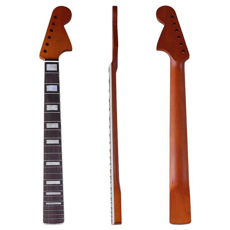 Electric Guitar Neck 610 Rose Block Neck with 6 Strings 22 Frets Binding Guitar Accessories