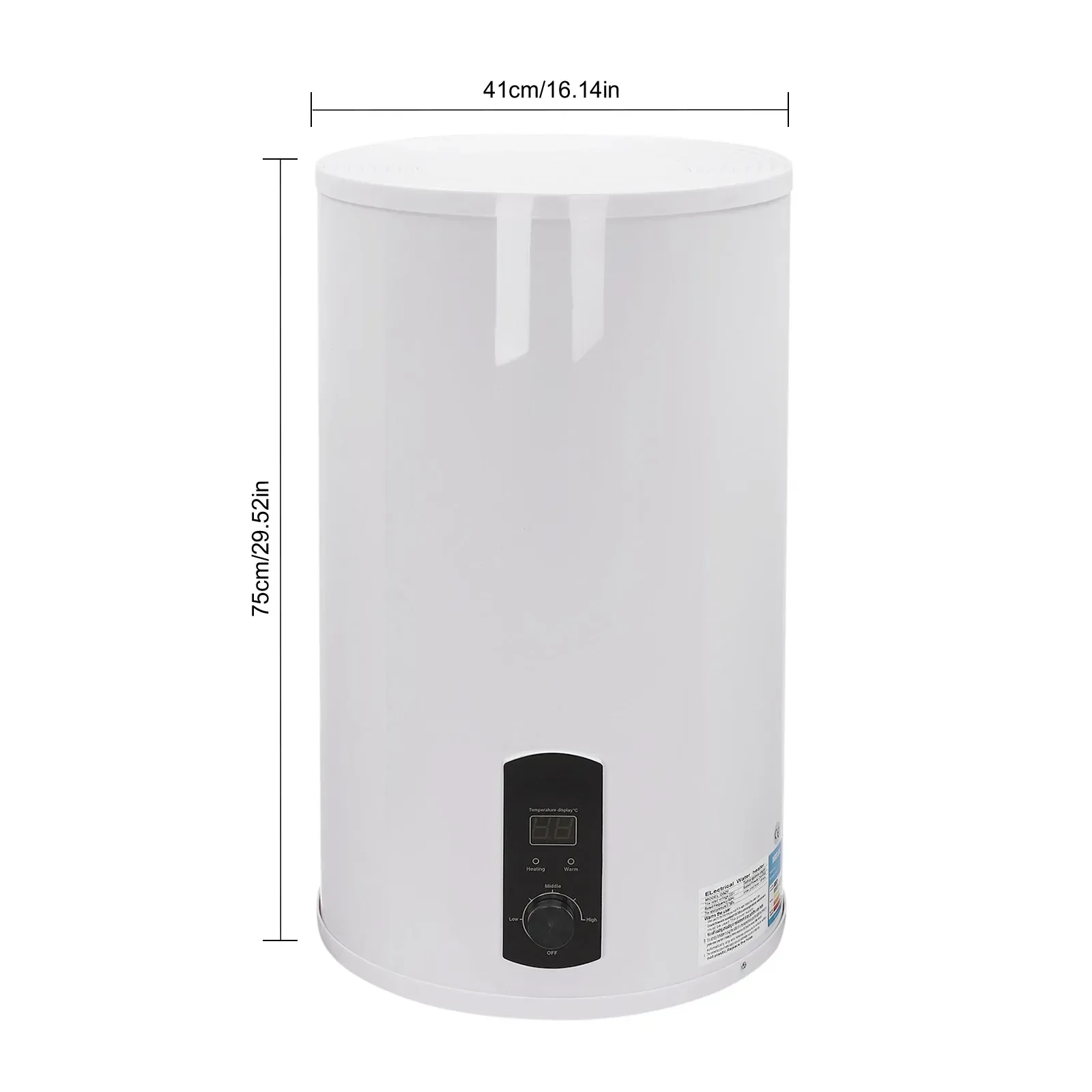 2KW verticale wandgemonteerde boiler, warmwaterboiler 80L/100L/120L, energiebesparend Max. 75 ° C, met lekbescherming