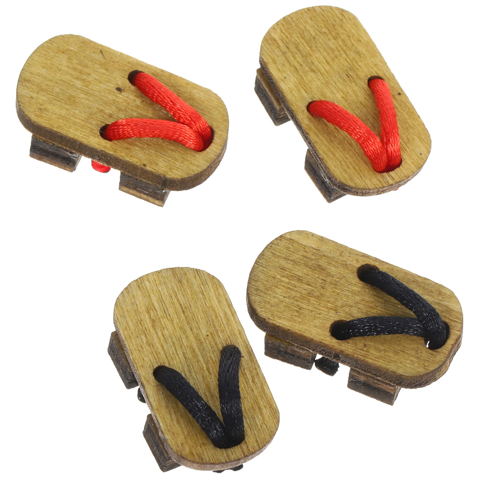 2Pairs قباقيب خشبية صغيرة مصغرة شبشب خشبي منزل صغير تسد صغير ديكور الحرفية العرض DIY بها بنفسك دمية المشهد