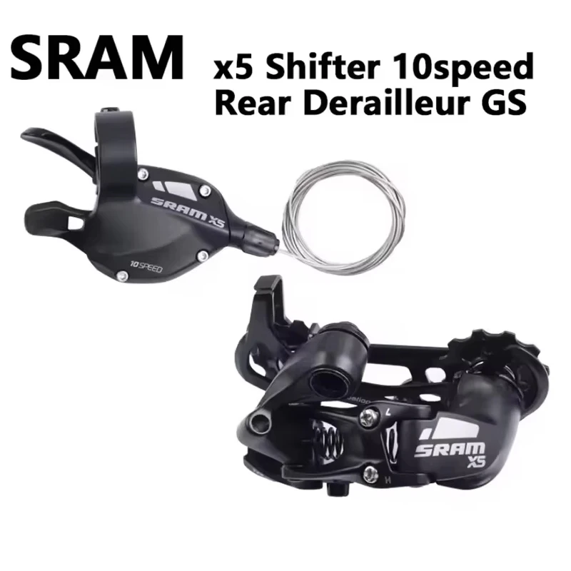 Sram X5 Shifter 10s Rear Derailleur GS Medium Cage Black 1 PCS For