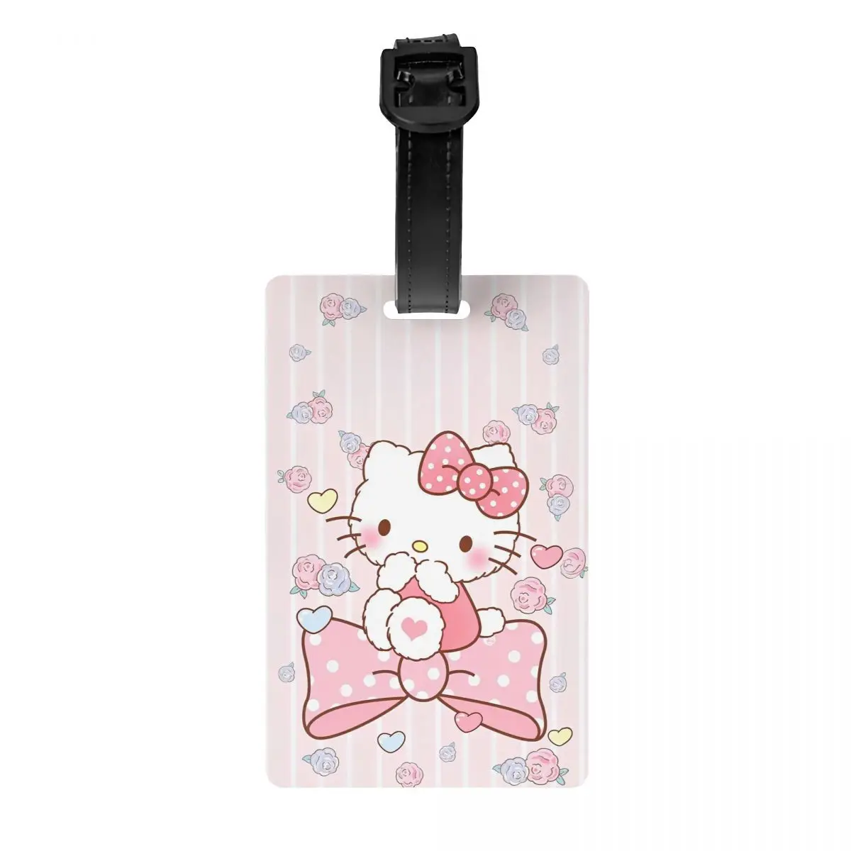 Lovely Hello Kitty Pink Luggage Tag Suitcase PVC Travel Accessories Label Holder Baggage Tag Name ID Address Travel Label Gifts