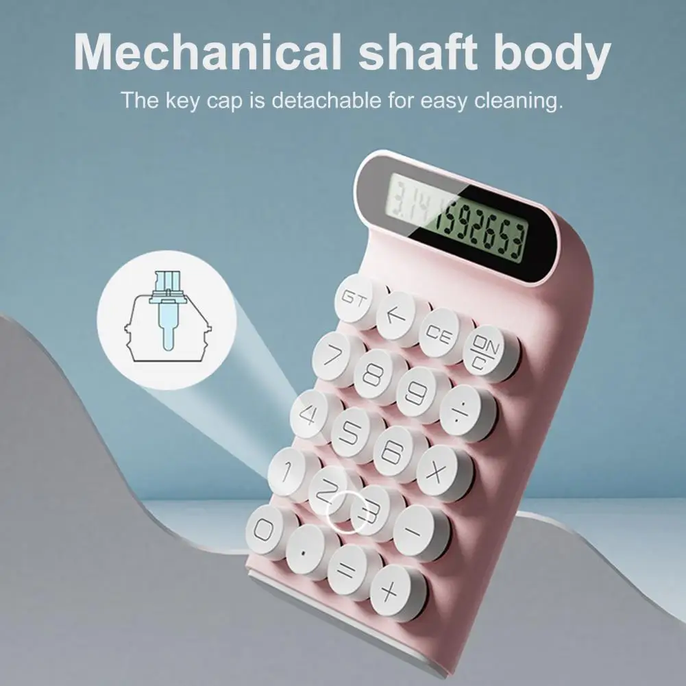 Calculadora de escritorio, cojín suave para los pies, ABS efectivo, calculadora de teclas mecánicas de 10 dígitos, cálculos matemáticos