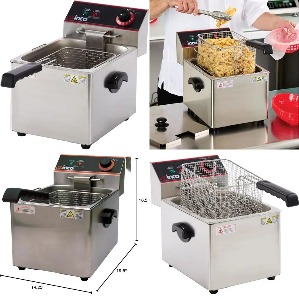 

Электрическая однолуночная настольная фритюрница, 16,14x9,65x13,58, серебристая