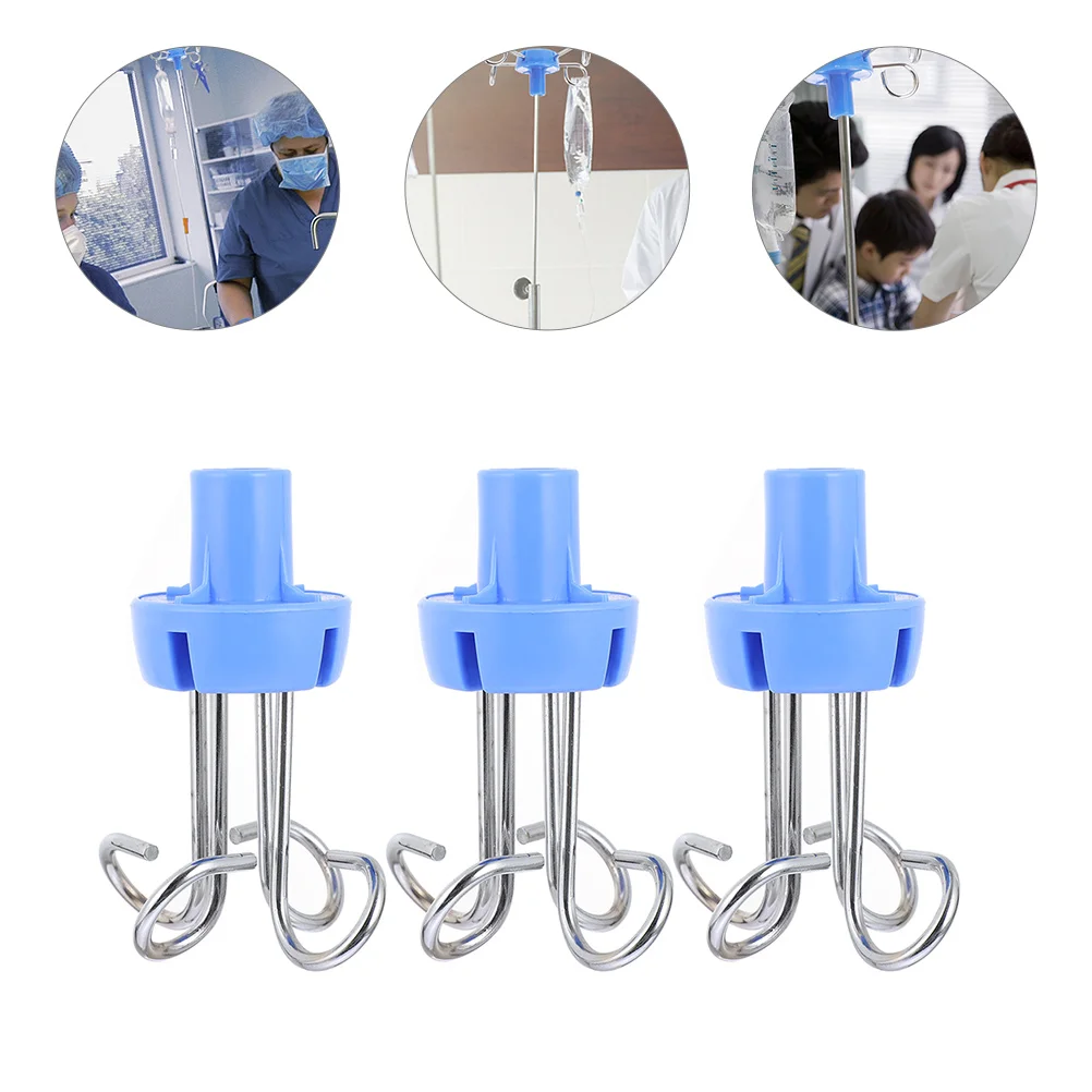 3Pcs IV Pole Hanger Vertical Infusion Stand Hooks Infusion Rack Hangers Parts