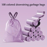 Thickened Large Drawstring Trash Bags Auto-Closing Fragrance Home Kitchen Party Use Purple Handy Disposable Storage Garbage Bags
