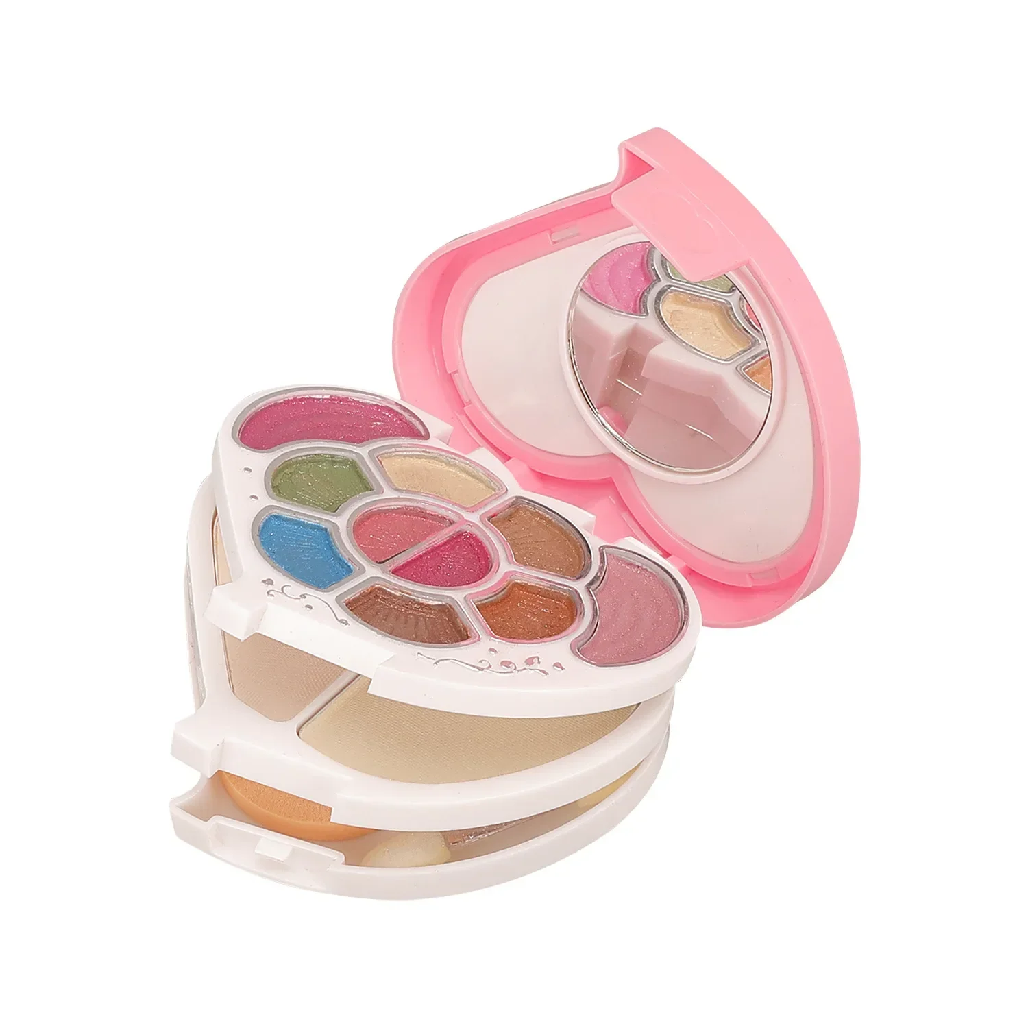 Kit de maquillaje, caja completa para niña, caja multifuncional todo en uno, nuevo polvo facial de 15 colores, sombra de ojos, labios, cepillo, paleta bronceadora