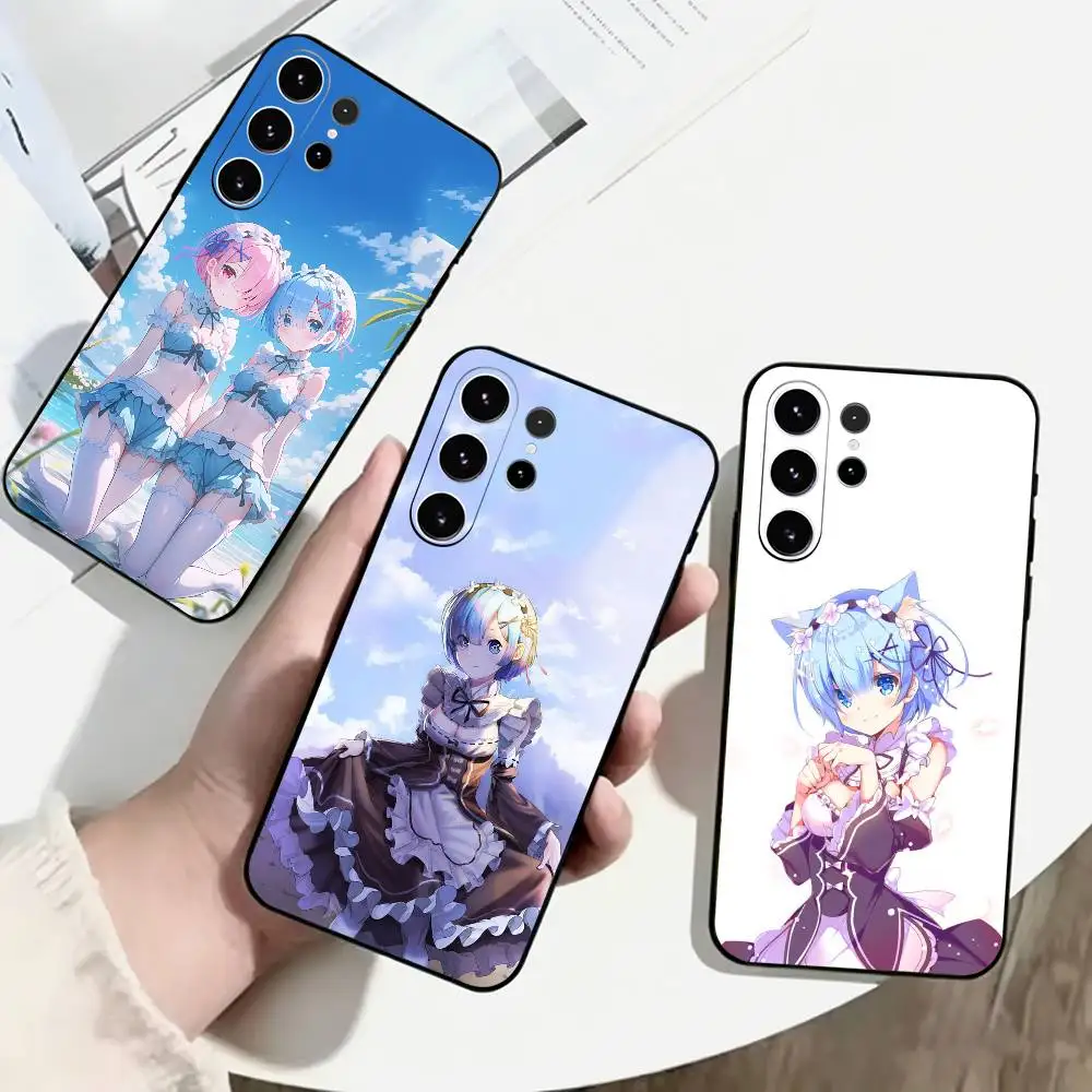Re Zero Starting Life Another World Phone Case Black Silicone Soft For Samsung S25,S24,S21,S22,S23,S30,Ultra,S20,Plus,Fe,Lite
