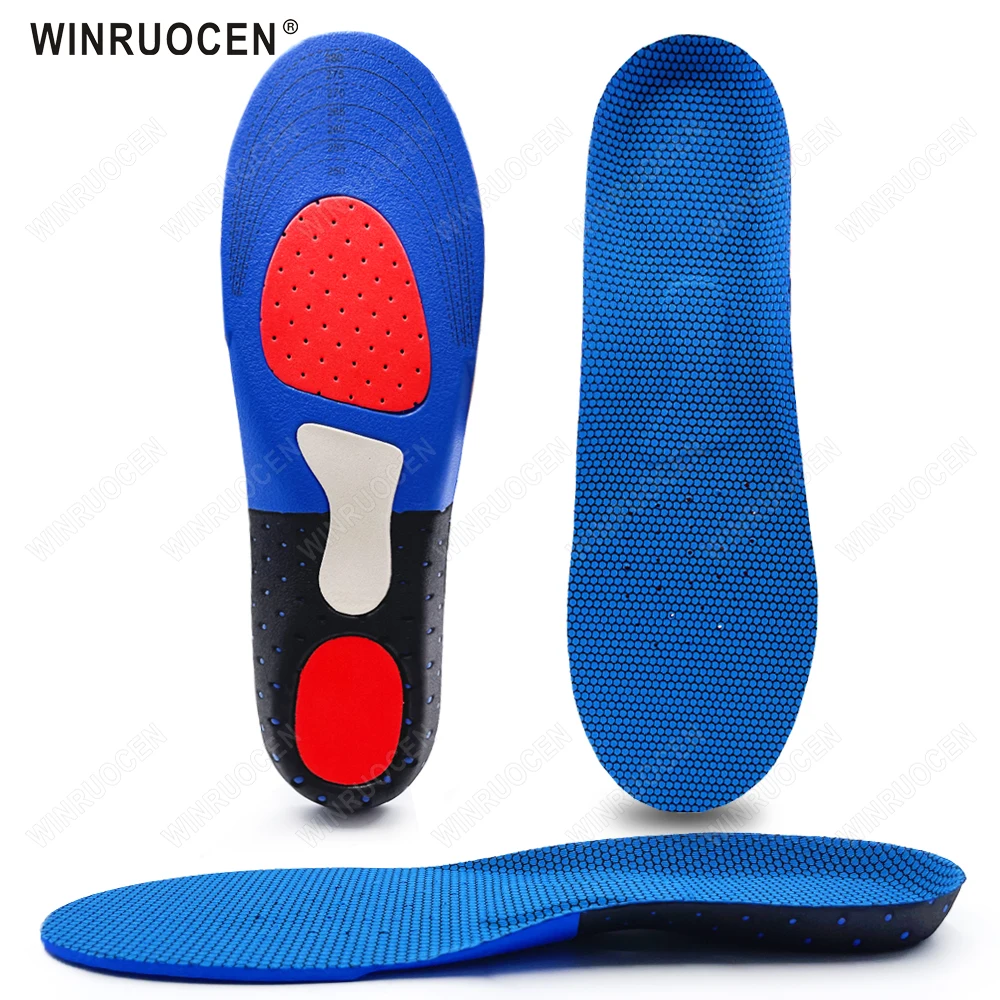 

New Sport Running Insoles for feet Man Women Shoes Sole Orthopedic Pad Massaging Shock Absorption Arch Support Insole Black/Blue