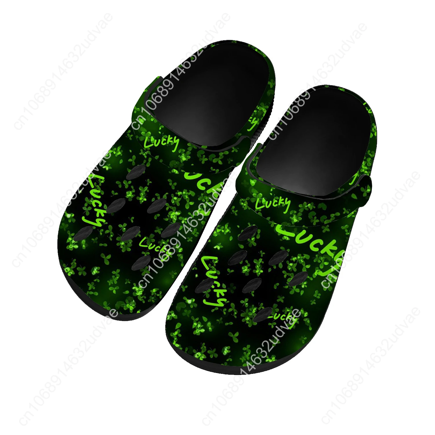 

Lucky Shamrock St Patricks Day Sandals Women Teenager Home Fashion Water Shoe Garden Clog Breathable Comfort Beach Hole Slippers
