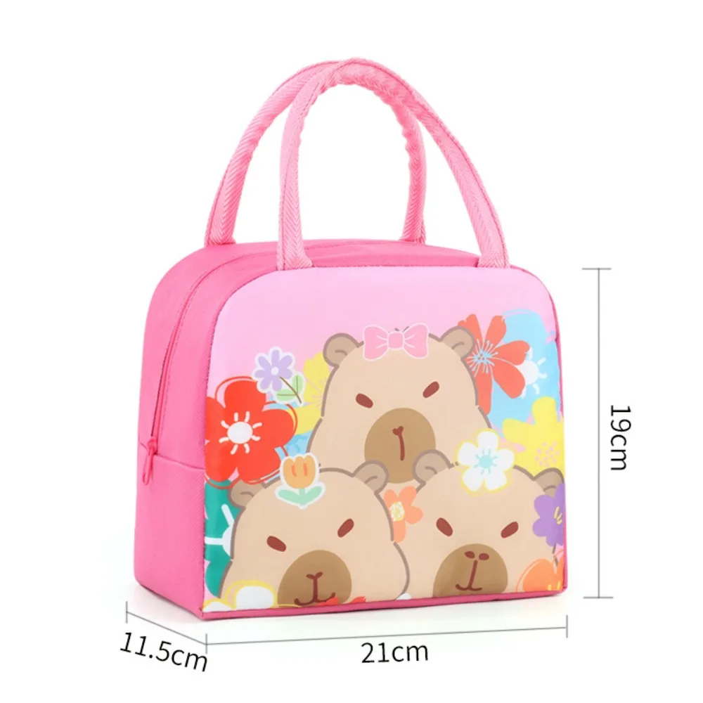 

Oxford Cloth Capybara Lunch Bag Aluminum Film Lining 8 Colors Thickened Thermal Insulation Bag Cartoon Pattern Cartoon Lunch Bag