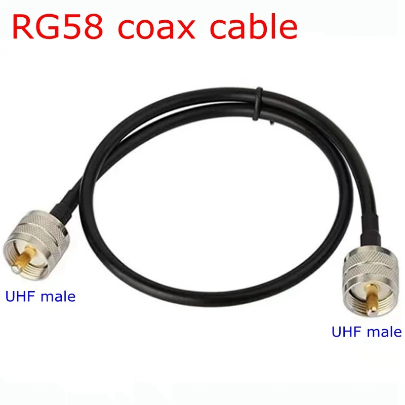 RG58 Coax Cable SL16 UHF PL259 Male To UHF Male Connector PL-259 Male To UHF Male Crimp for RG58 Pigtail Antennm 50CM/1M/2M/5M