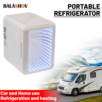 4L Mini Refrigerator Multifunction Cosmetic Dormitory Warmer Cooler Fridge for Home Car Small Portable Fridge Mirror 12V/220V