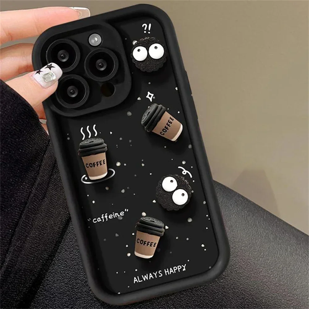 Etui na telefon Cute Fun 3D Ball Coffee do Xiaomi Poco X7 X6 F5 X3 M6 Pro Mi 14 14T 13 13T 12 12T Pro 11 Lite Shockproof Soft Cover — zdjęcie produktu 5