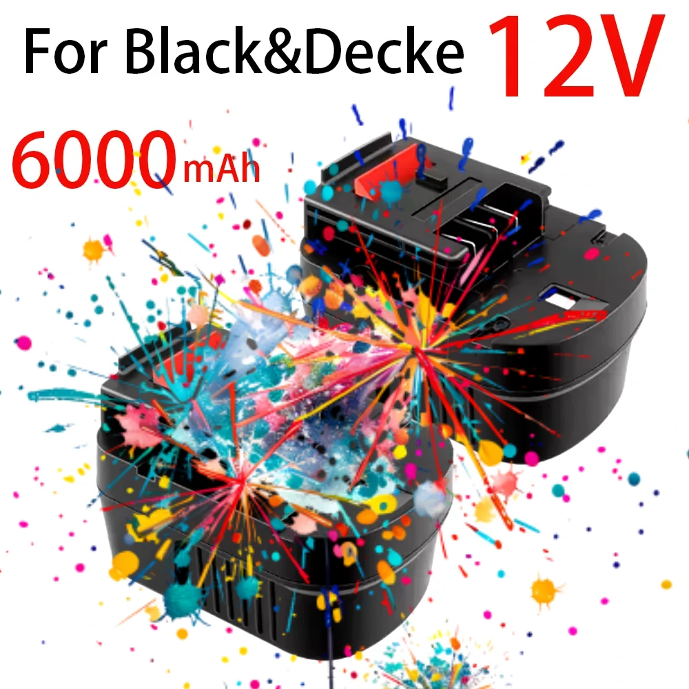 

Power Tools 6000mAh 12V Ni-MH Replacement Battery For Black&Decker A1712 A12 A12-XJ A12EX B-8315 BD1204L FS120B HPB12