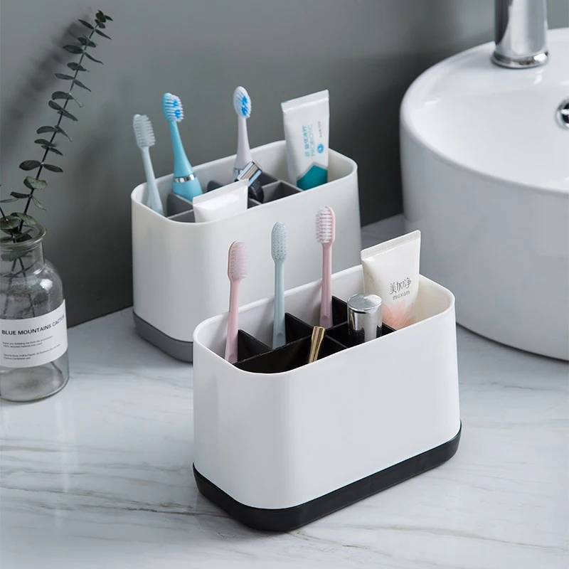 Multi-funct Toothbrush Toothpaste Holder Case Shaving Makeup Brush Electric Toothbrush Organizer Stand Box Bathroom Accessories