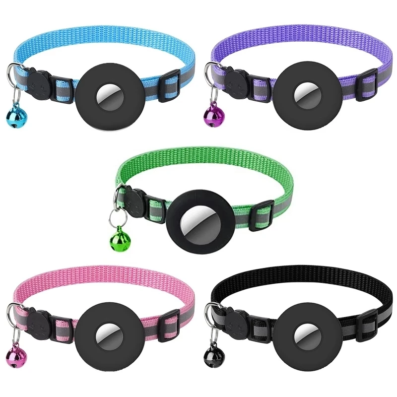 Collier lumineux en Nylon pour Apple AirTag, pour chat, cloche, anneau, chaton, chien, GPS, recherche, dispositif de suivi Anti-perte