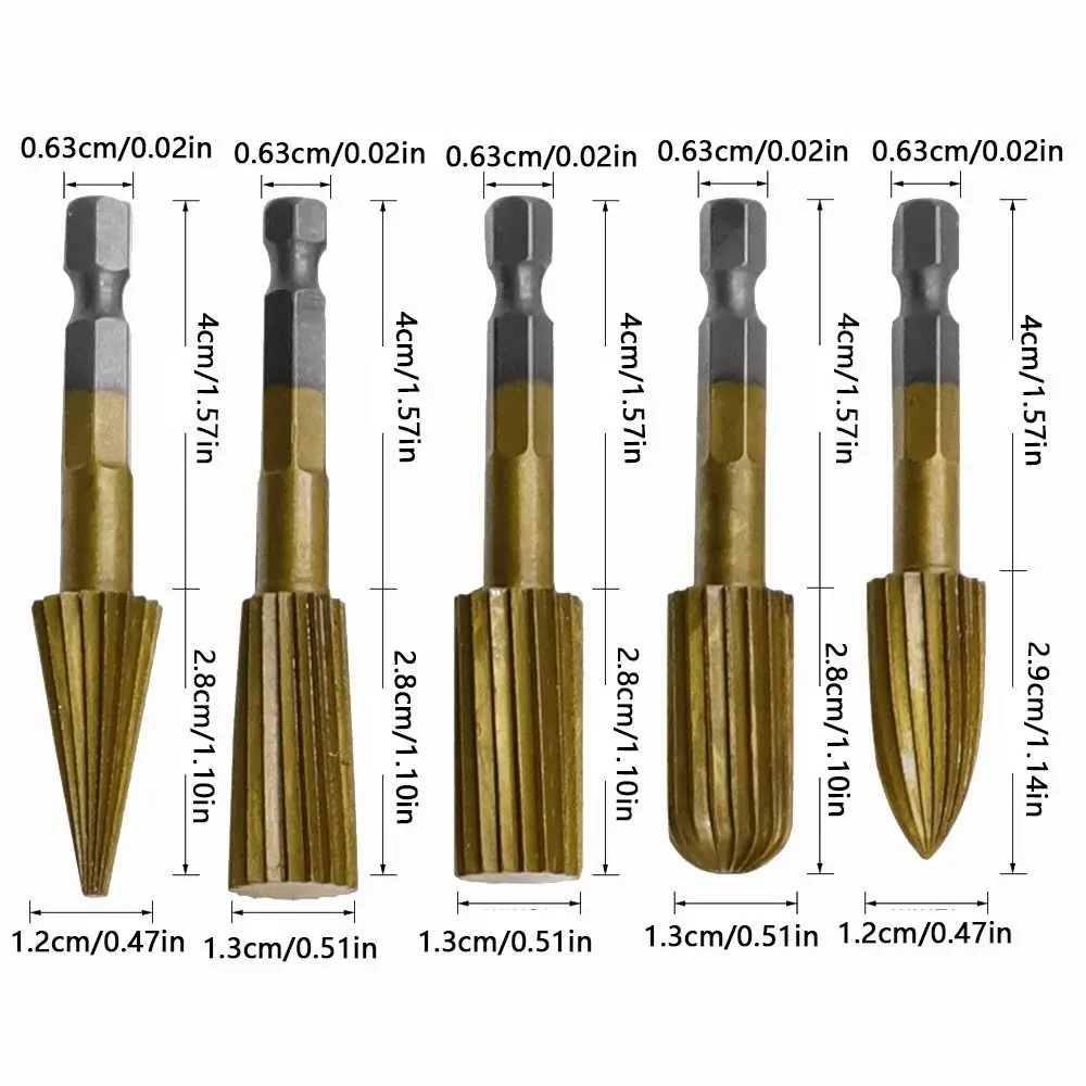6.3 ミリメートル木工ロータリーヤスリ特殊形状ヤスリ六角ハンドル電動研削ヘッド高品質高速度鋼