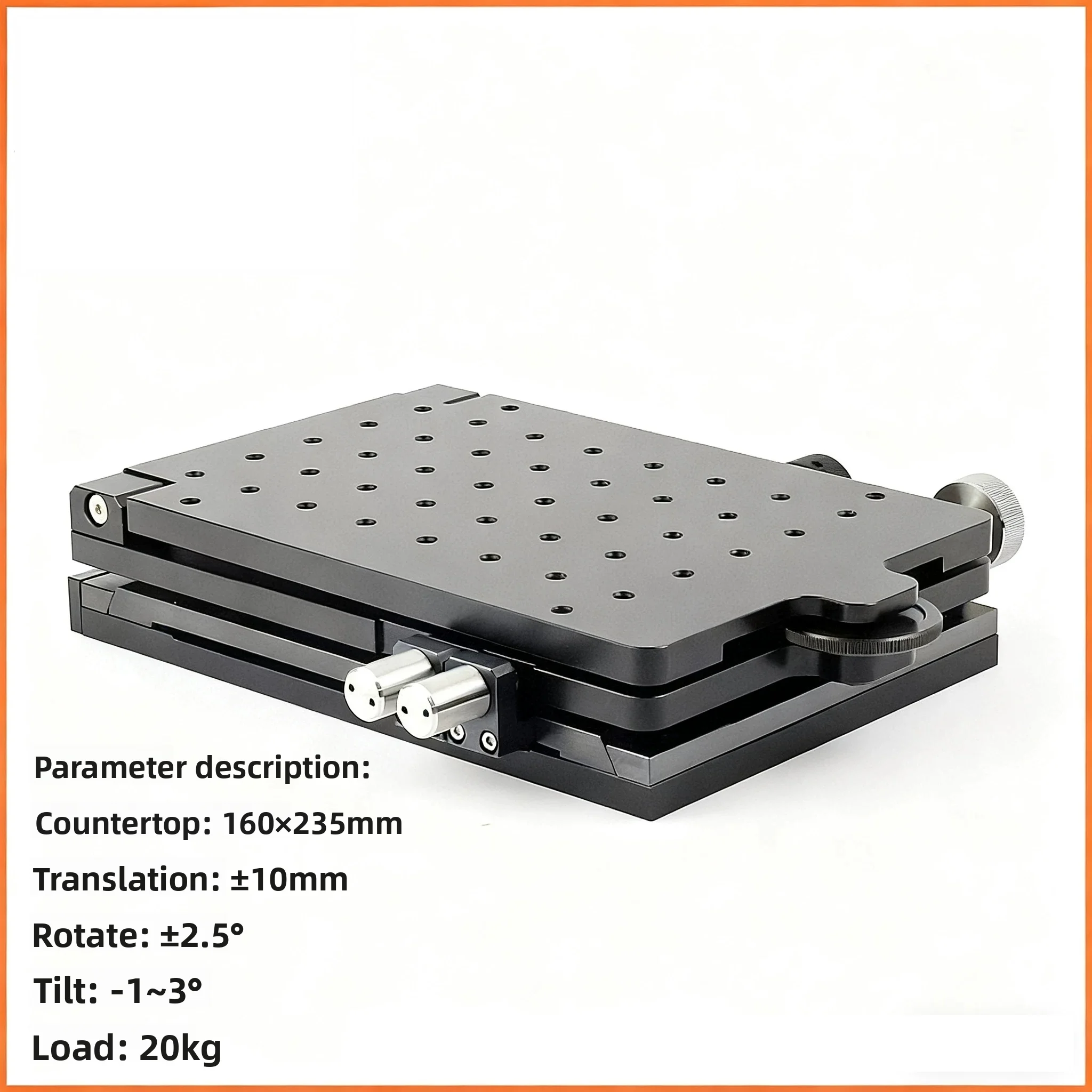 B-TMS402 Integrated 3-Axis Manual Translation Stage–Dovetail Guide, Fine Screw Drive,±10mm Travel,19kg Load for OpticalAlignment