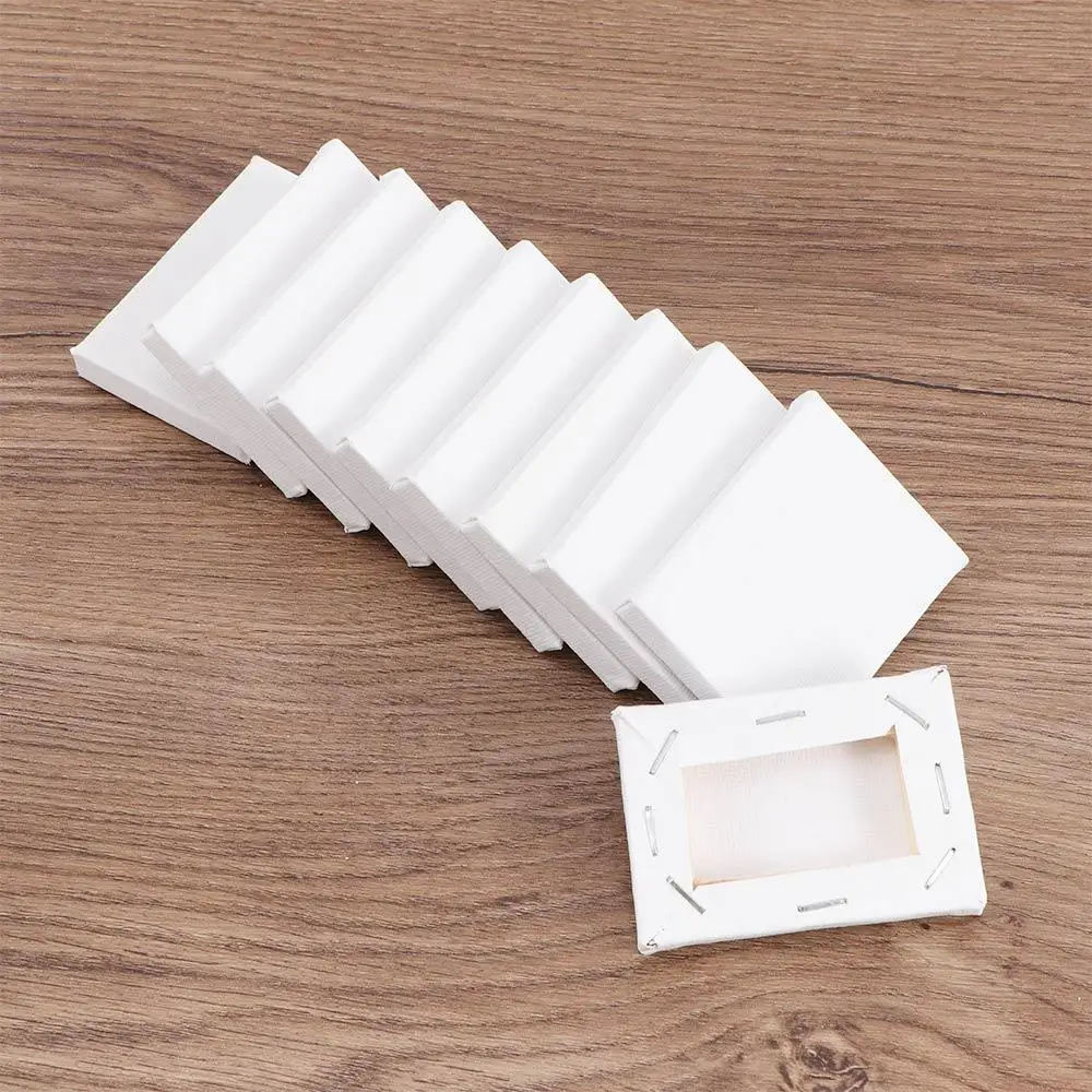 

10pcs Small For Primed Oil Acrylic Paint White Stretched Painting Supplies Oil Paint Board Artist Canvas Frame