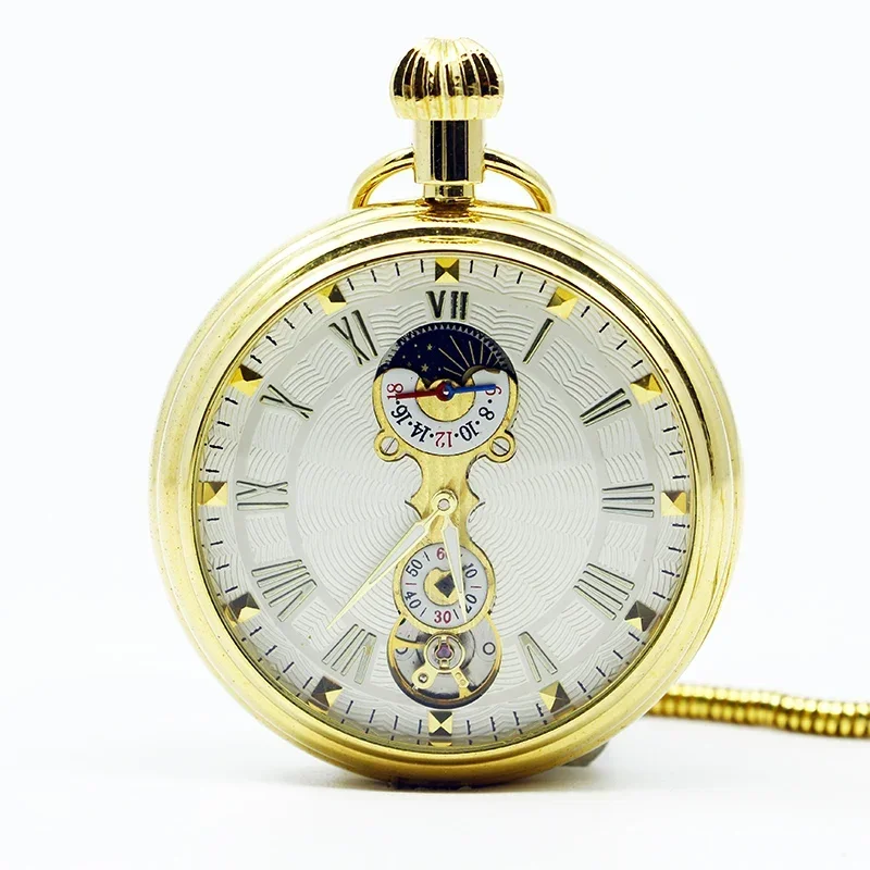 New Top Luxury Fashion Pocket Watch Gold Vintage Necklace Pendant Chronograph Mechanical Clock for Men Women Pocket&Fob Watches