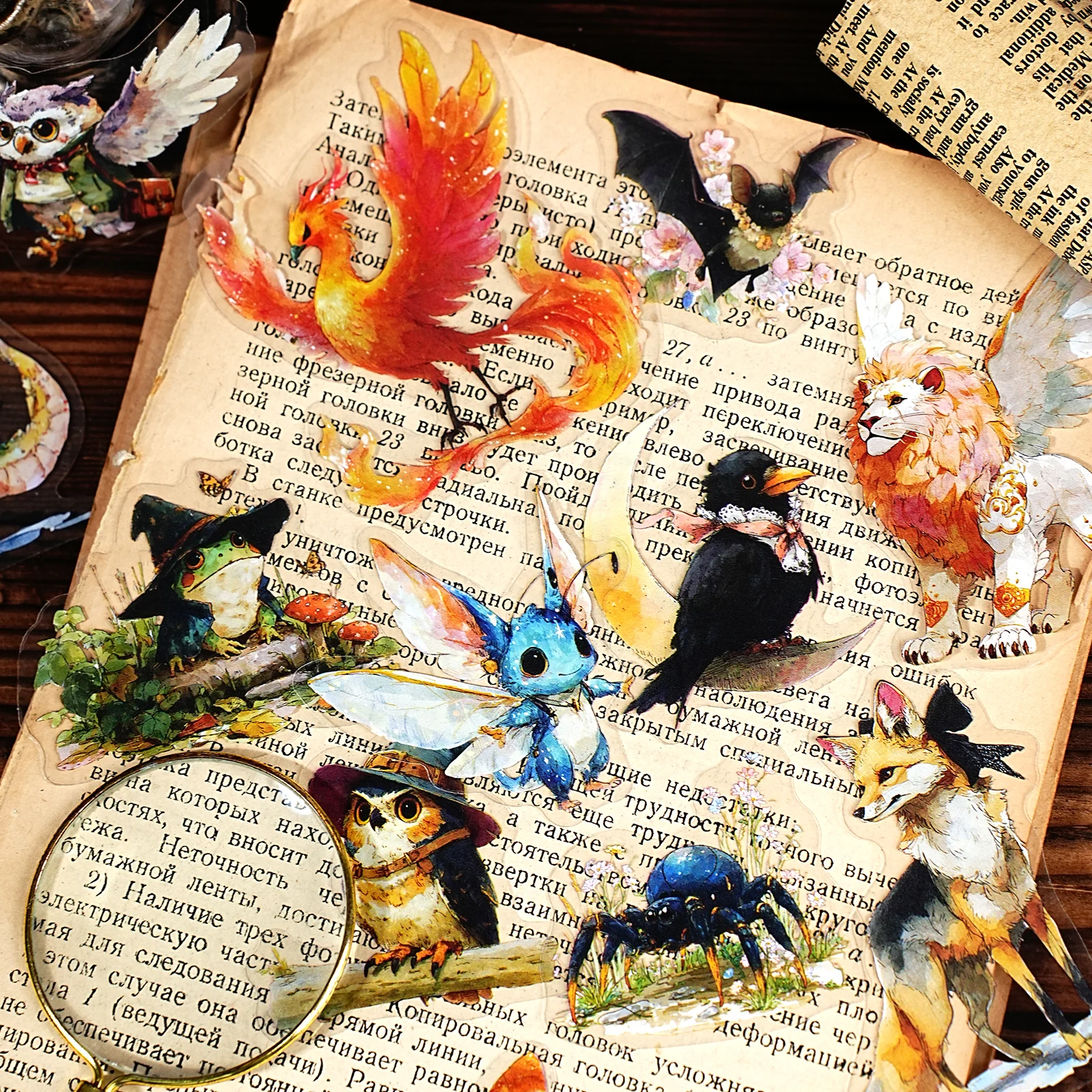 Etori Life الحيوانات السحرية الصينية-الإنجليزية مختلطة الرجعية عنصر الحيوان ملصقات نمط DIY بها بنفسك لوازم القصاصات ، أجهزة الكمبيوتر المحمولة ، الحالات الهاتف ، أكياس ورق الهدايا للأطفال ، ملصقات الألعاب #5