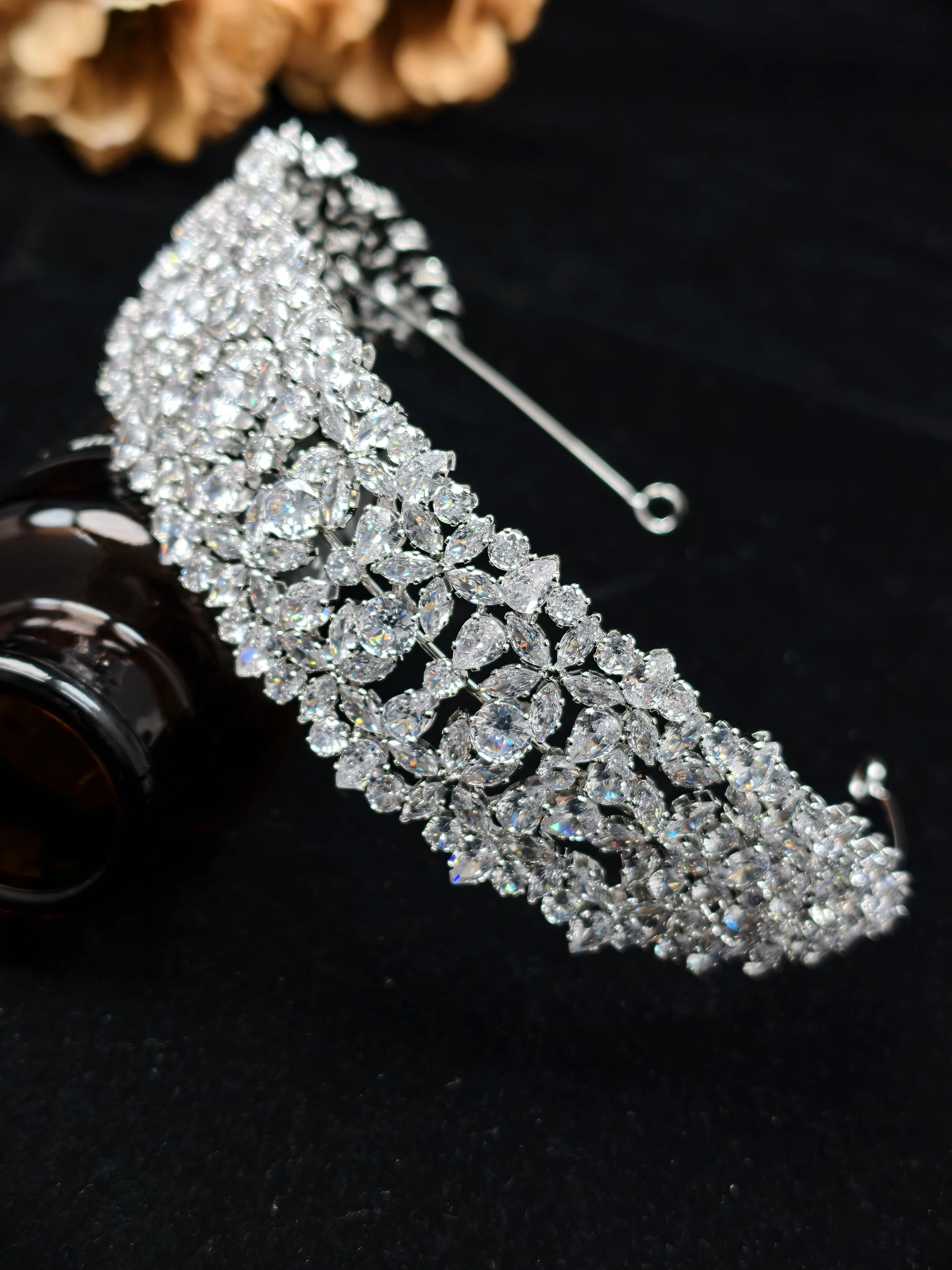 

Роскошная свадебная повязка на голову для свадебного головного убора с кубическим цирконием, тиара невесты, корона для женщин, повязка для волос на выпускной, украшения для волос, головной убор