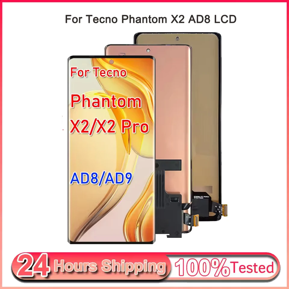 Tested AMOLED LCD For Tecno Phantom X2 Pro AD9 Display Touch Screen Assembly For Tecno Phantom X2 LCD AD8 Digitizer Replaceme