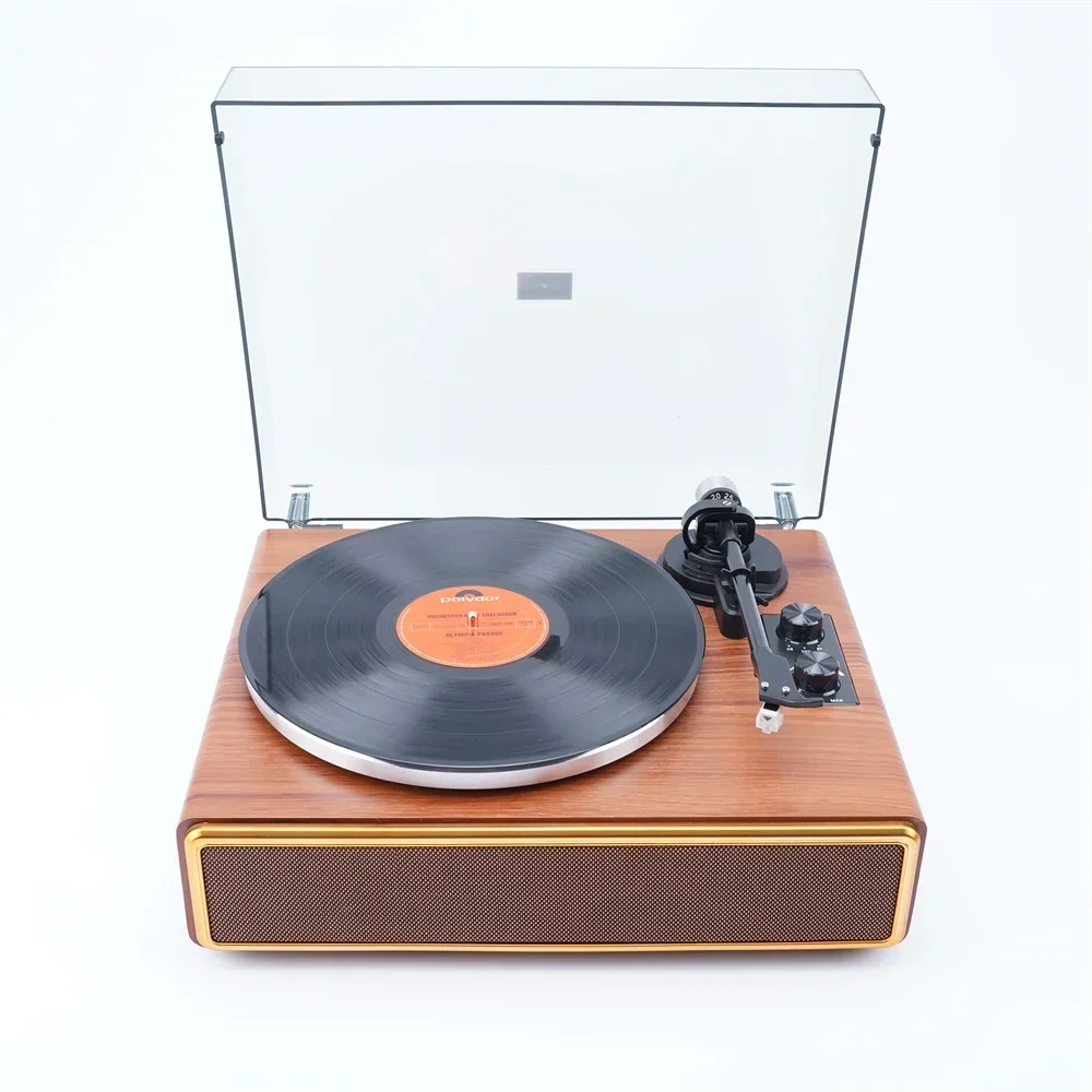 

2024 Wooden Bluetooth Receiver 5.0 Vintage Phonograph Antique Turntable Vinyl Record Player With Built In Speaker