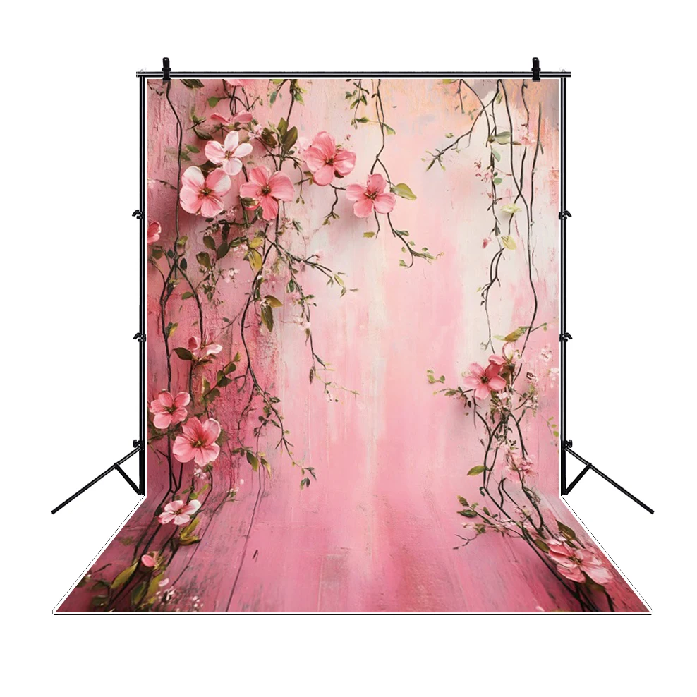 Retro Oil Painting Flowers Photography Backdrop Abstract Art Floral Adult Girls Portrait Birthday Wedding Party Photo Background