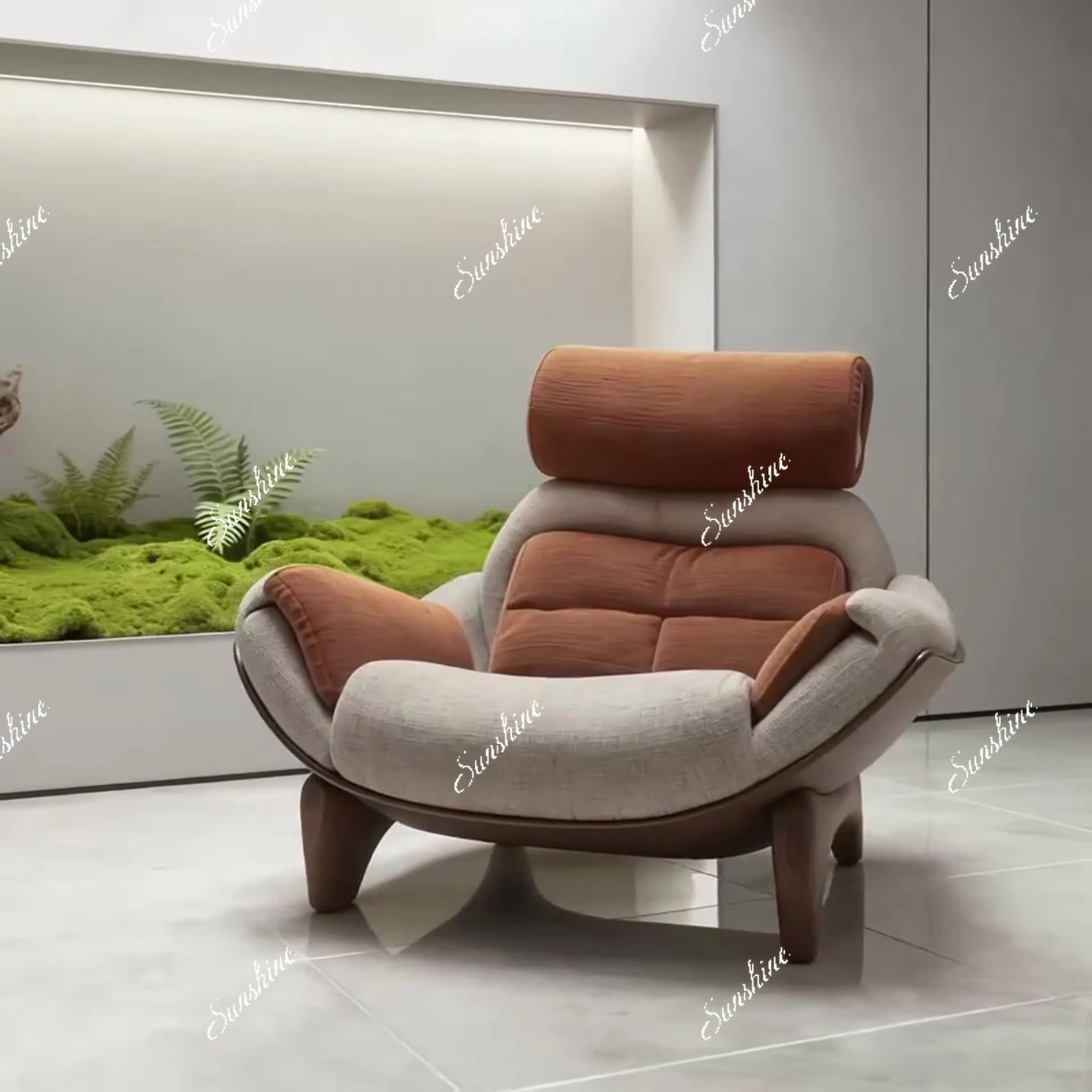 New Chinese lazy solid wood sofa chair living room leisure armrest recliner