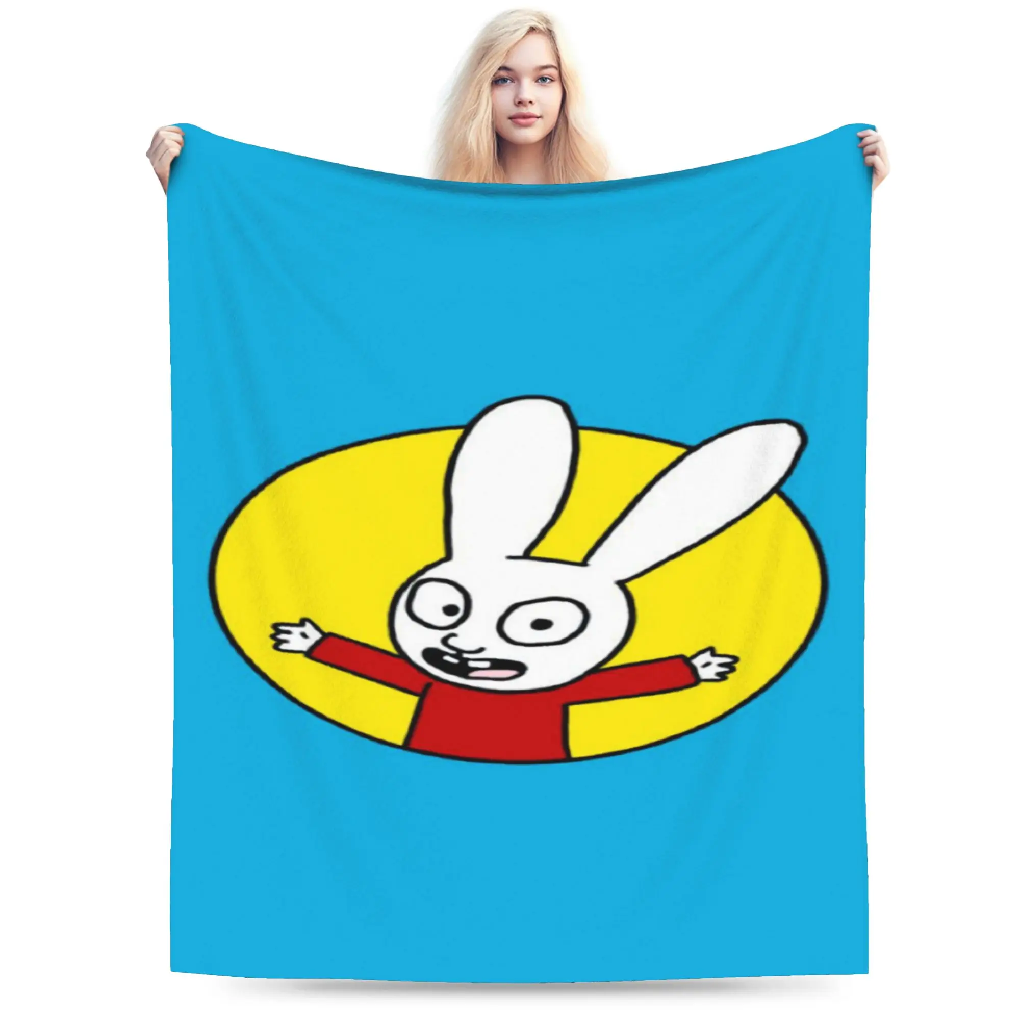 S-Simon Super Rabbit Blanket Girls  Flannel Throw Blanket For Chair Sofa Bed Soft Comfy Custom Quality Bedspread Gift