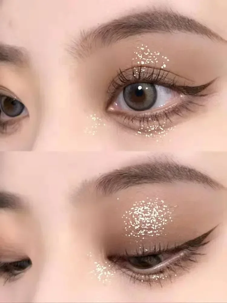 Glitter Eyeshadow Brighten Eyes Make Up Waterproof Shimmer Palettes Monochrome Eye Shadow Pigmented Highlighter Women Cosmetics