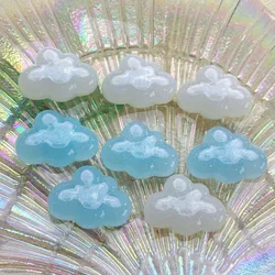 10Pcs Kawaii Bright Surface Cloud Resin DIY Shoes Hat Icebox Barrette Mobile Phone Case Scrapbook Cream Glue Flat Back Resin