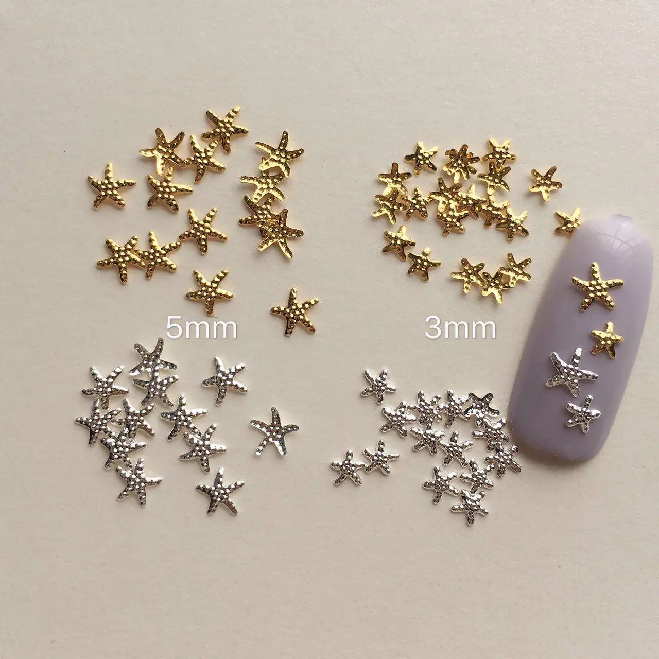 100 Pièces de Breloques Métalliques pour Ongles Série Océan, Style Japonais, Fines Étoiles de Mer, Tranches de Coquillages, Flocons de Coquilles Saint-Jacques et Conques, Accessoires pour Ongles