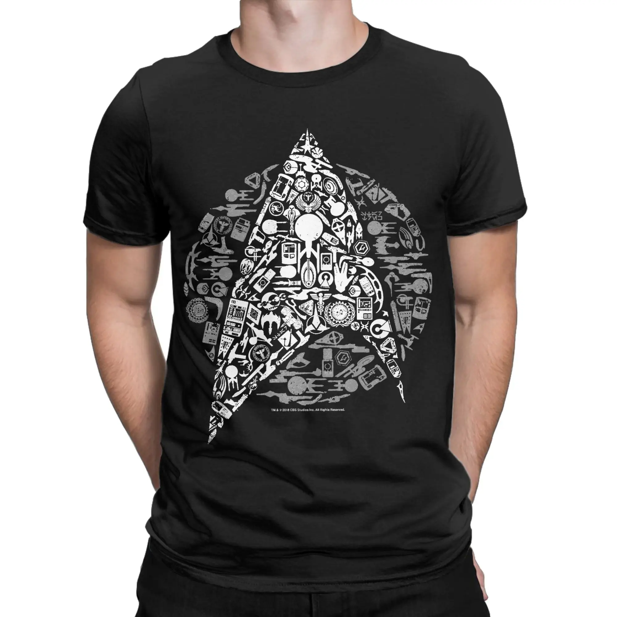 Stars Treks Iconic Starfleet Badge T-Shirts  Crazy Pure Cotton Tees Round Collar Short Sleeve T Shirt New Arrival Clothing