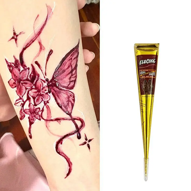 Natural Temporary Flash Tattoo Paste Black Henna For DIY Tattoo Sticker Body Paint Tattoo Cream Indian Wedding Henna Tattoo Past